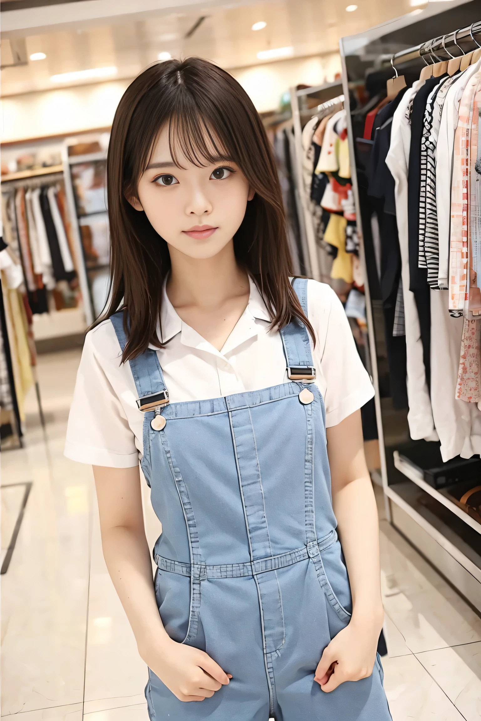 Shopping, Wear one-piece jumpsuit, wide angle