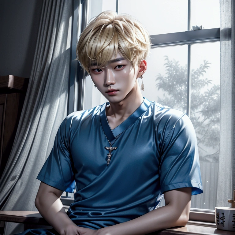 Hyeon, Asian, Hairy, Blond, Man