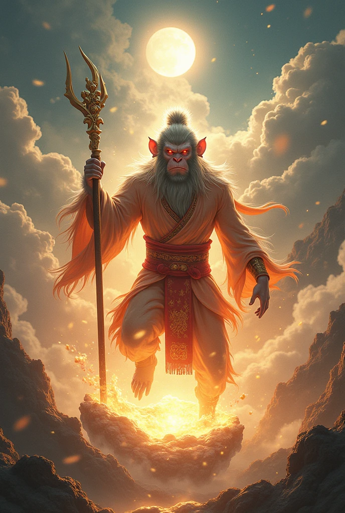 Good quality, 8k, Sun Wukong, the monkey king, in divine armor