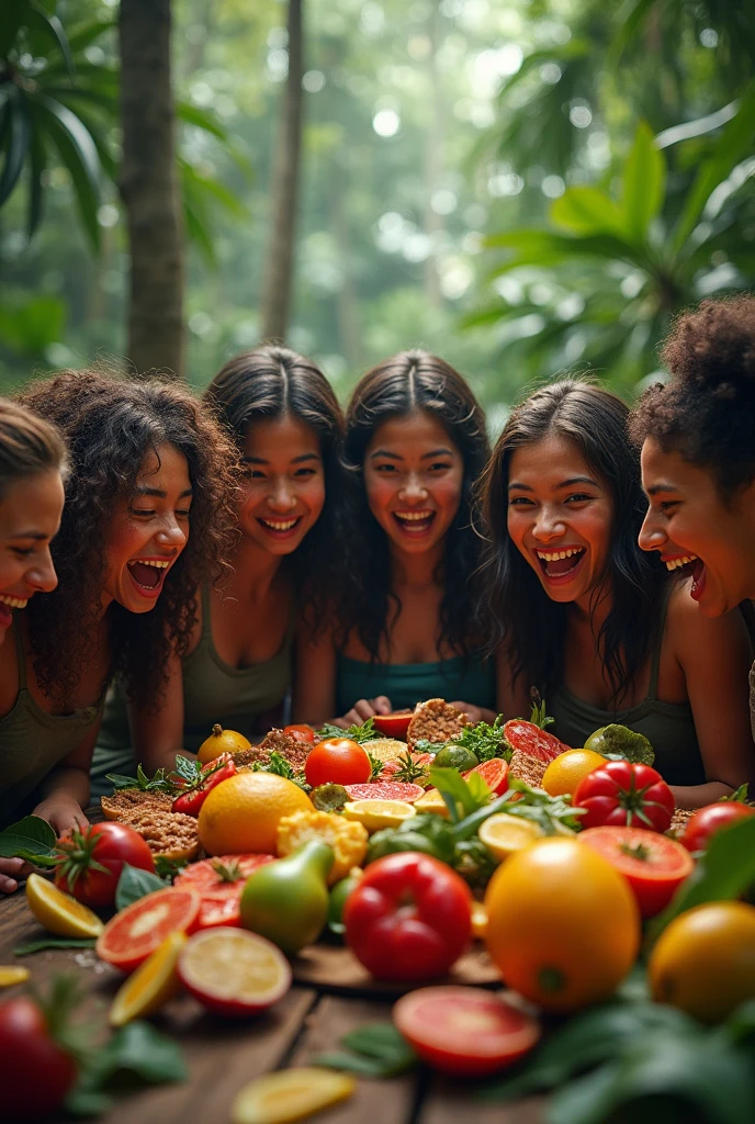 Happy teenagers because they have a balanced diet 

