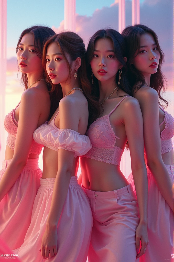 (best quality),(Highest image quality),(highres),original,(Extremely uniform picture),(highly detailed),(best illustration),(an extremely delicate and beautiful),(Pink eyes),(hair flower),high heelss,headband,{{lited_ by self}},{{lingerie shop}},indoor,{{2girls}},loli,high heelss,nowing,hair flower,headband,masterpiece,best quality,official art,extremely detailed CG unity 8k wallpaper,long hair,((cleavage)),pink clothes,Small handbag,long eyelashes,(((silk stockings))),earring,((((Triangle underwear)))),(((((gigantic breasts))))),garden,dress_lift,(((((Beauty poster))))),((((Off shoulder skirt)))),forehead,shed tears,(((crying))),Pink heart-shaped necklace,Diamond Earrings,(((Long eyelashes))),(Flower tattoo)