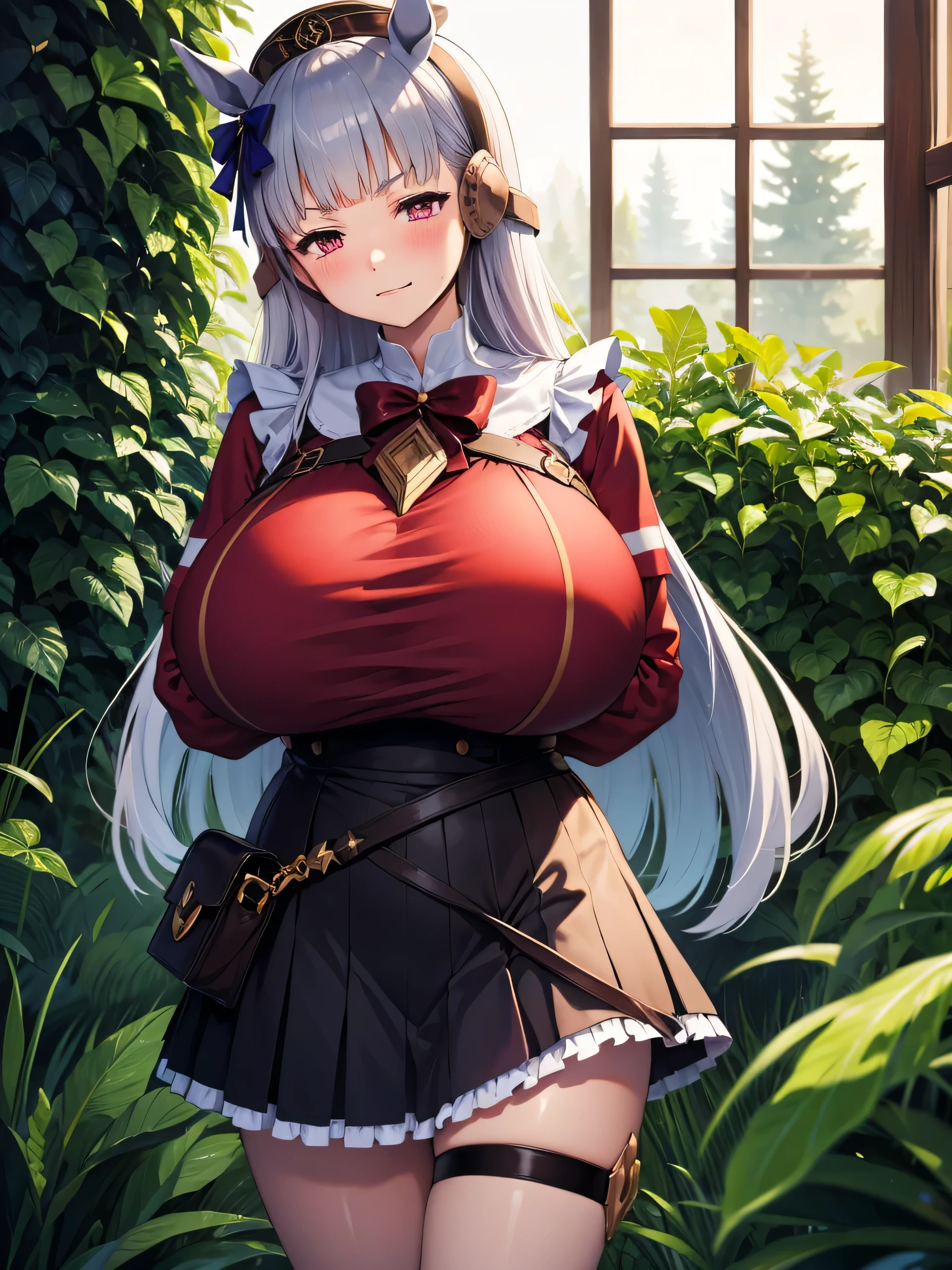 Dark color depiction、(masterpiece, highest quality:1.2), alone, One girl, umpd gold ship, pillbox hat, Red dress,No sleeve, White Pantyhose, boots, Horse tail, blush、in the forest、(Huge breasts:1.4)、Close your eyes and scream、Spread your legs、See-through underwear、Thick white love juice、Drip a large amount of love juice、Intense masturbation、Intense masturbation、Clothes are see-through、Pantyhose bite、Low - Angle、Touching pussy、Pierce your、Nipples are visible、Massage the breasts、Sweat、、Kindergarteners、、***********、、、Massage the breasts、Urinating、incontinence、See-through pantyhose、violently fondling breasts、Peeing、Stand up with your legs open、A lot of fluid comes out of the pussy、Lift up your skirt