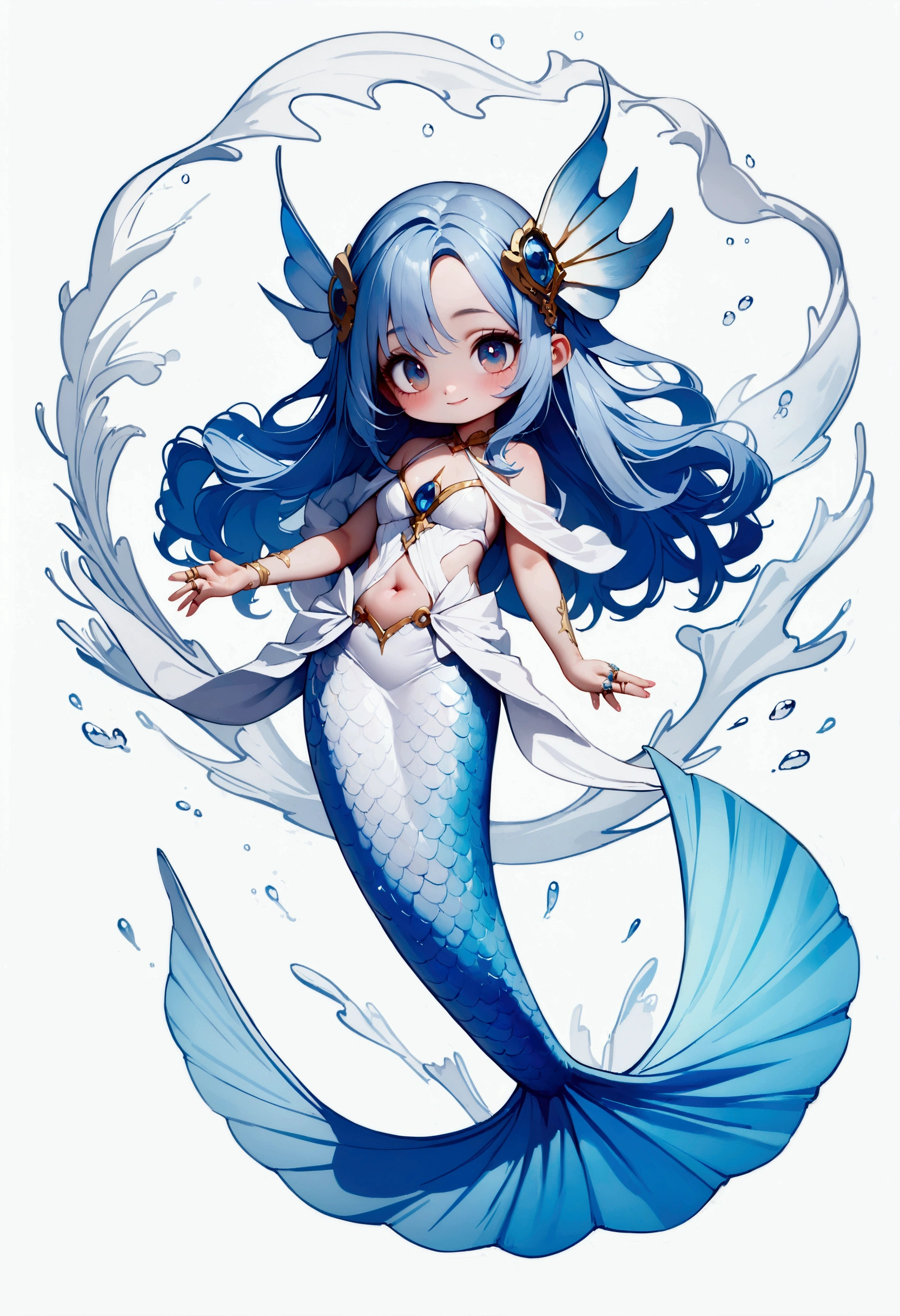 8k,wallpaper of extremely detailed CG unit, ​masterpiece, high resolution, top-quality, top-quality real texture skin, hyper realistic, digital painting, increase the resolution, RAW photos, best quality, highly detailed, the wallpaper, BREAK ,solo,1girl\(cute, mermaid, long blue hair, beautiful shiny scales, big eyes, (chibi), big smile, white elegant swimwear, (1ring\(hair ornament,(at side of the head), blue and white spiral\):1.2),paintbrush\((huge:1.2), as big as girl\),full body\),ocean, ((white background))
Waiting to start 