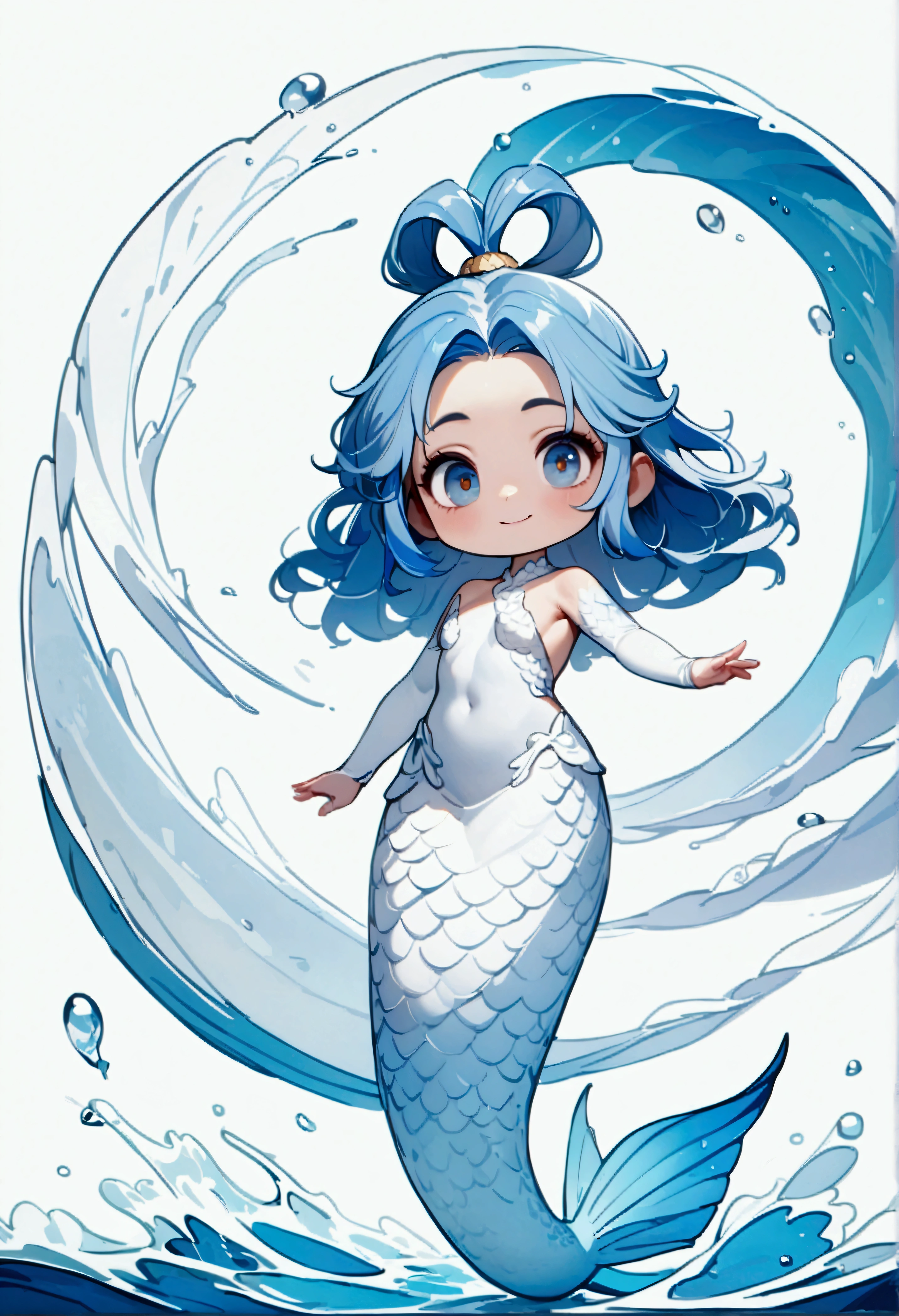 8k,wallpaper of extremely detailed CG unit, ​masterpiece, high resolution, top-quality, top-quality real texture skin, hyper realistic, digital painting, increase the resolution, RAW photos, best quality, highly detailed, the wallpaper, BREAK ,solo,1girl\(cute, mermaid, long blue hair, beautiful shiny scales, big eyes, (chibi), big smile, white elegant swimwear, (1hair ring\((at side of the head), blue and white spiral\):1.3),paintbrush\((huge:1.2), as big as girl\),full body\),ocean, ((white background))
Waiting to start 