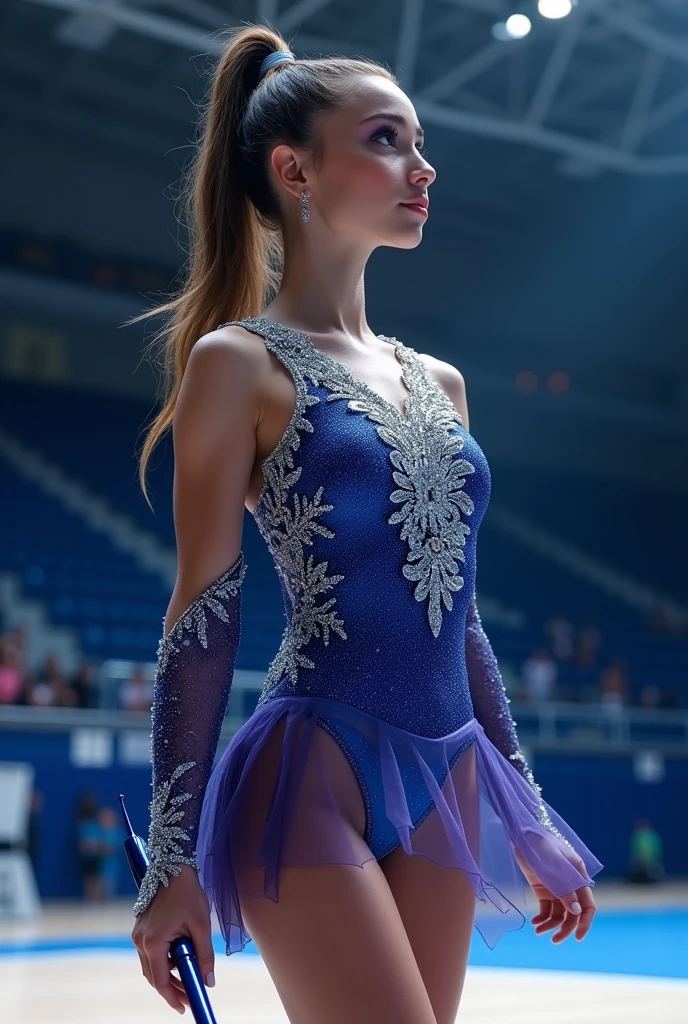 Italian teenage girl with blue eyes and dark hair, 18 years old, (full body, backside), RAW UHD format (Blue-eyed woman), pigtails, Haircut for a boy, figure skating, (low-cut), in detail (textures!, hairsh!, glistering, a color!!, imperfections: 1.1), highly detailed glossy eyes, Pop-visible, sexually suggestive, (is looking at the camera), specular lighting, DSLR camera, ultra quality, sharp-focus, sharpness, Depth of field, film grains, (centred), Fujifilm XT3, Crystal clear, public indecency, The center of the frame, pretty face, sharp-focus, detailed skin pores, oiled skin, suntan, Complex eye details, standing up, on ice, white figure skater dress, light pantyhose