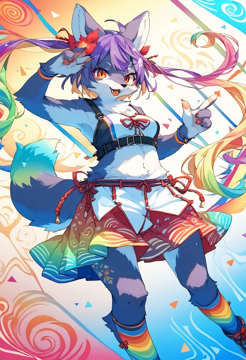score_9, score_8_up, score_7_up, score_6_up, score_5_up, score_4_up, source_anime, source_furry, best quality, masterpiece, 1 female, (anthropomorphic bear, furry, kemono), (Colorful gradient with an emphasis on abstract design in the background:2.0), 