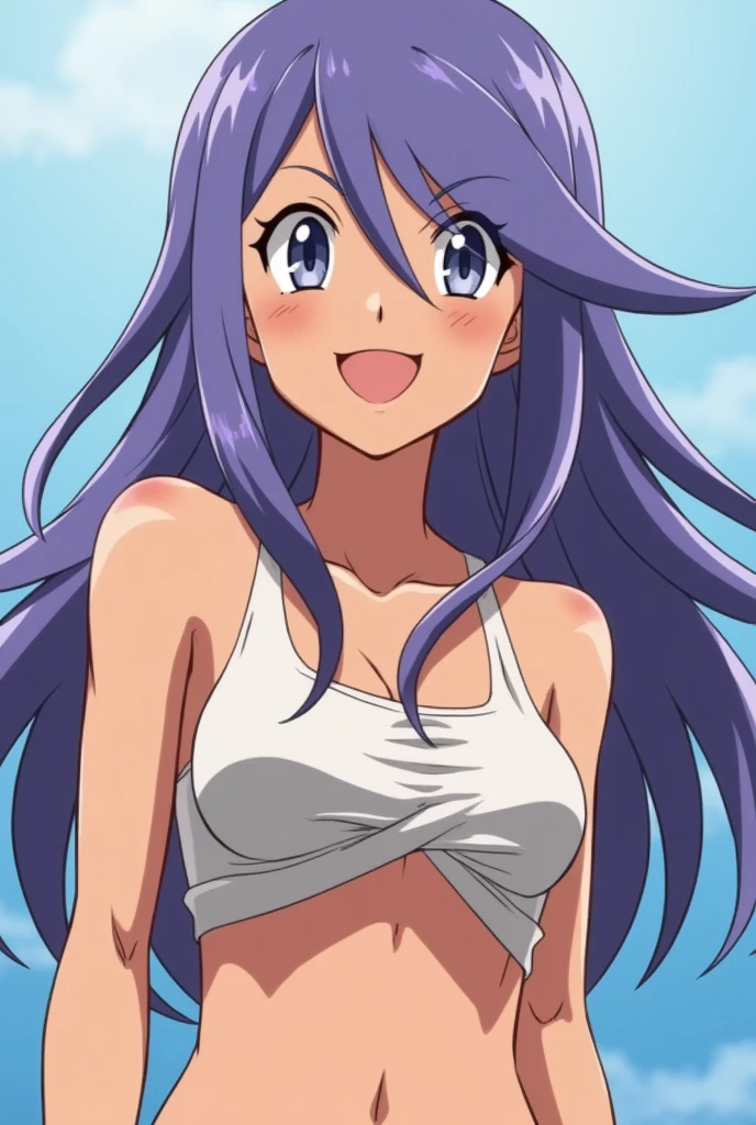 absurdres, highres, ultra detailed, (1 girl:1.2), breasts, (dark tan skin:1.4), abs:1.25,unity 8k wallpaper,a woman, Dynamism,cinematic shot, intricate details, squat:1.3,四つ這い、iris,pokemon,