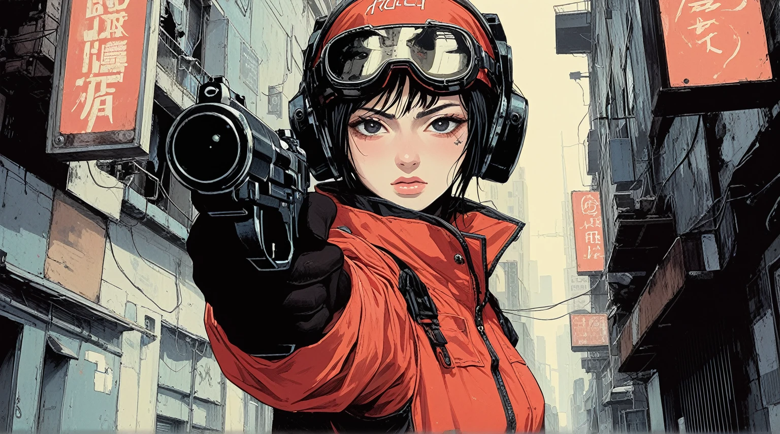 Picture of a woman smoking a cigarette, (cigarette), cigaretter, background ( dark _ Smoky ), Smogpunk, Smooth, gentle cigarette effect, no cigarette, by Shinoda Toko, Inspired by Junpei Sato, realistic cigarette, Anime Cover, He smokes a cigarette, dark cigarette, It happened - one x iamretro,sunglasses,hat,profile