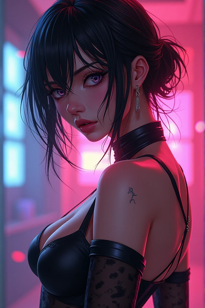 a sensual anime-style girl in a revealing outfit and provocative pose, extremely detailed face and eyes, beautiful detailed lips, long eyelashes, beautiful detailed hands, flawless skin, intricate details, dynamic pose, cinematic lighting, vibrant colors, digital painting, artstation, concept art, high quality, 8k, photorealistic