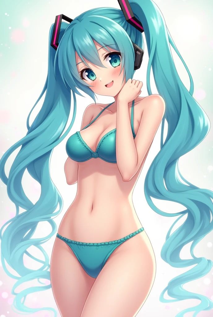 Hatsune miku (w/ very long hair) bikini, Braid half of your hair