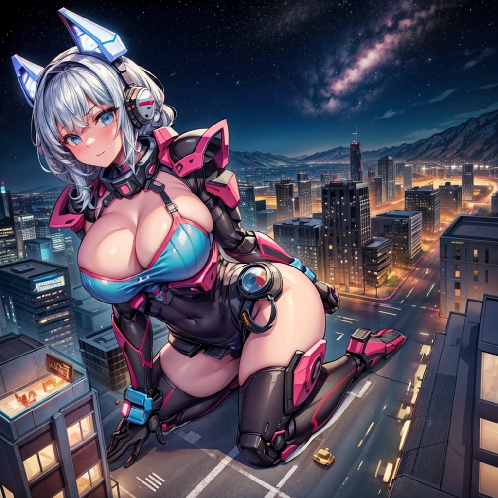 Electronic illustrations of women with mechanized armor and guns in outer space, one girl, breasts, ships, weapons, military vehicles, mecha girls, guns, big breasts, space battleships, science fiction, aircraft, cleavage, weapons hold and look at the viewer,GTS, Giantess Female Giant, huge girl in the valley between buildings, skyscraper area, big city,GTS, Giantess Female Giant, huge high school girl in the valley between buildings, skyscraper area, big city, ,Robot-Girl,