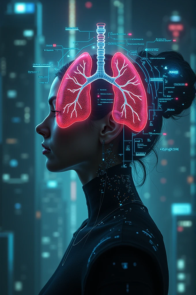 professional image of a person showing how important breathing and lungs are.