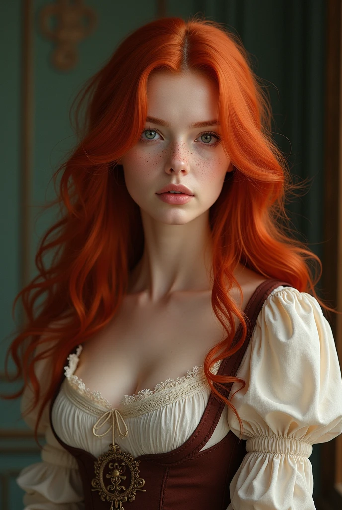 pale skin muscular redhead 18 year old girl huge breasts in the style of William-Adolphe Bouguereau
