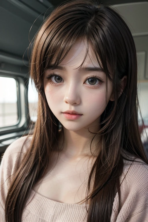 adorable, 1 girl, (faceoff), 10-year-old, baby face, glad, retrato de meio corpo, (details face: 1), (eye details: 1), ((breasts big)). wearing long transparent shirt, .. Nice inn. Proportionate Body. ultra high resolution. realisitic: 1.4, ultra HD