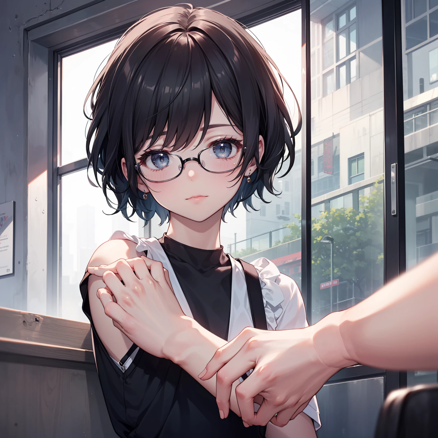 Twin Femboys brother s, Mexican and Korean boys,13 years old,brown eyes, medium hair,brown skin,black hair, wearing a glasses, young body,tiny body, doing doggy style position sex from behind,pov