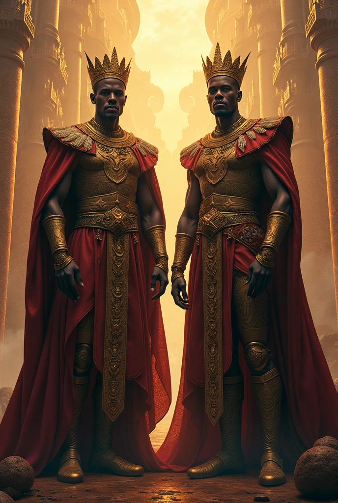 Black king with his husband in the kingdom of males 