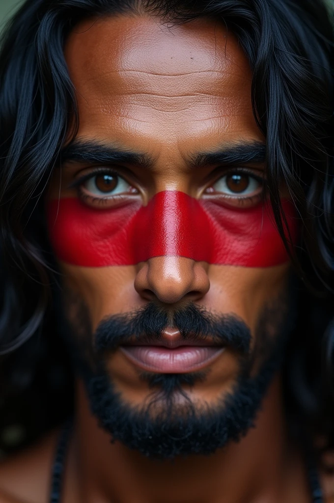 I want to create a photo red eye patch cover in a male face and back ground in Bangladesh National flag.