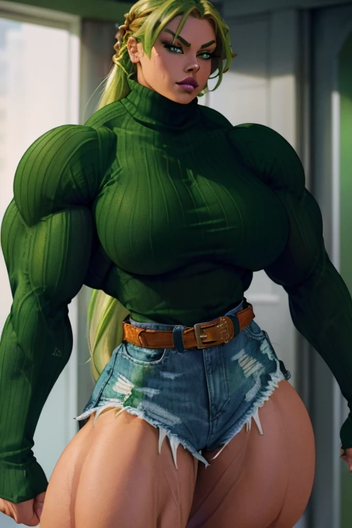(best quality,ultra-detailed,realistic:1.37), solo, anthro sprigatito, nude, muscular female, muscular arms, muscular legs, muscular thighs, big breasts, wide hips, big butt, big hips, werewolf feet, tall figure, curvy figure, thick figure, bulky figure, standing, outside, outdoor, public, shy expression, embarrassed expression, full body photo.