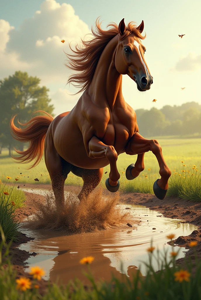 male centaur with horse , full body, standing on a deserted beach