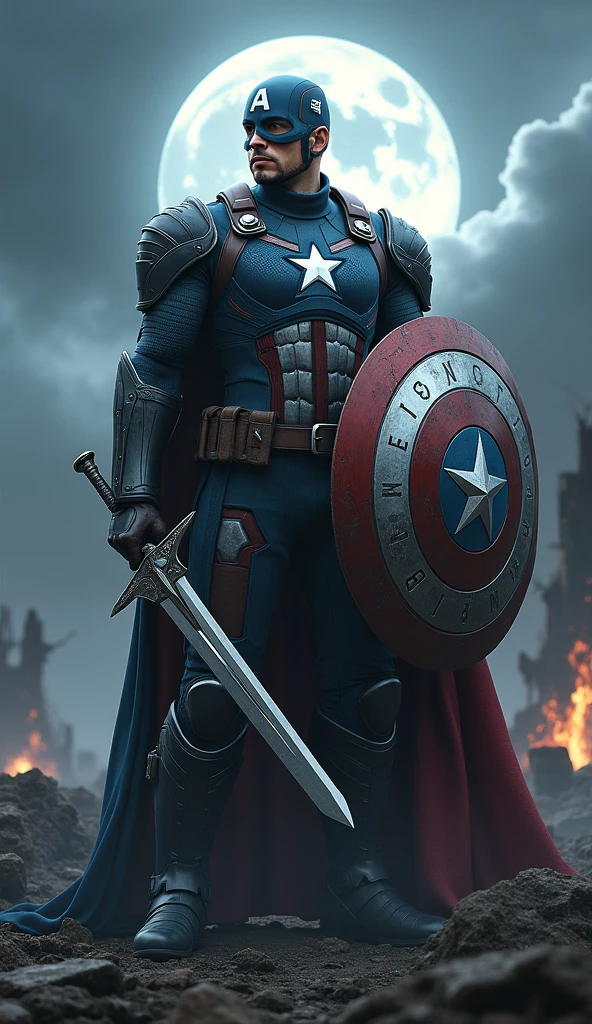 Young black captain america with thor hammer vs loki