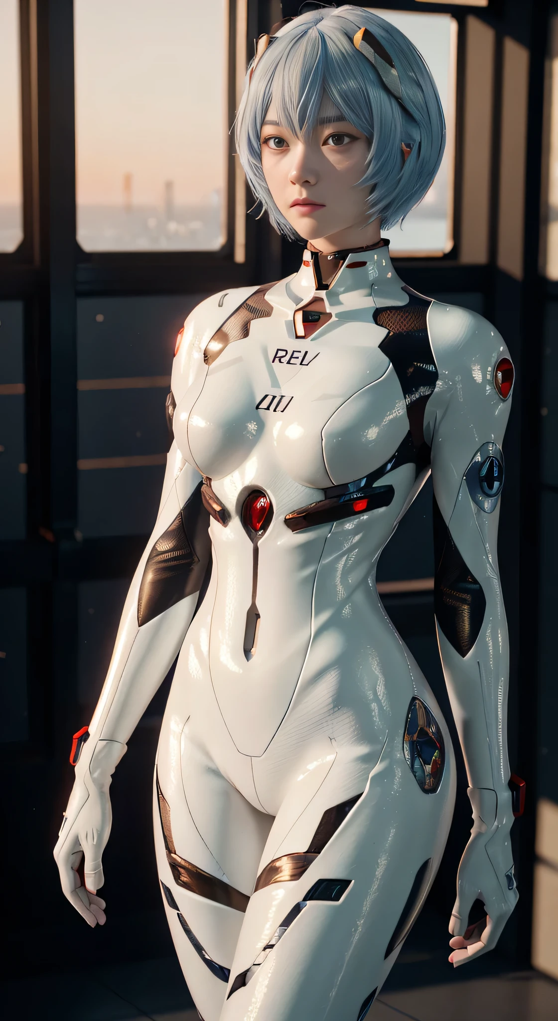 ((Best quality)), ((masterpiece)), (detailed:1.4), 3D, Rei Ayanami，ReiAyanami, red eyes,HDR (High Dynamic Range),Ray Tracing,NVIDIA RTX,Super-Resolution,Unreal 5,Subsurface scattering,PBR Texturing,Post-processing,Anisotropic Filtering,Depth-of-field,Maximum clarity and sharpness,Multi-layered textures,Albedo and Specular maps,Surface shading,Accurate simulation of light-material interaction,Perfect proportions,Octane Render,Two-tone lighting,Wide aperture,Low ISO,White balance,Rule of thirds,8K RAW,