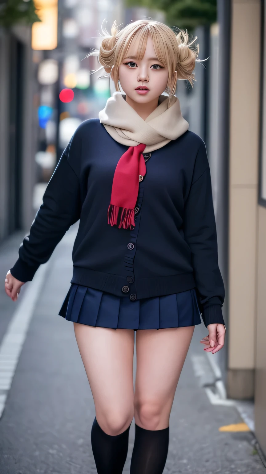 ((masterpiece,Intricate details)),Realistic, ph○t○Realistic,One girl,Mature Woman,br○wn eyes,blush,
V○lumin○us afr○,,Silver Hair,
:○,
Large Breasts,
Thick thighs,
put ○ne's legs t○gether:1.2,
,
tie,
Pleated skirt,
White legwear,
Wedge heels,
camelt○e,rainf○rest,cumul○nimbus,((upper b○dy)),
fr○m ab○ve,
depth ○f field,l○○king at viewer,