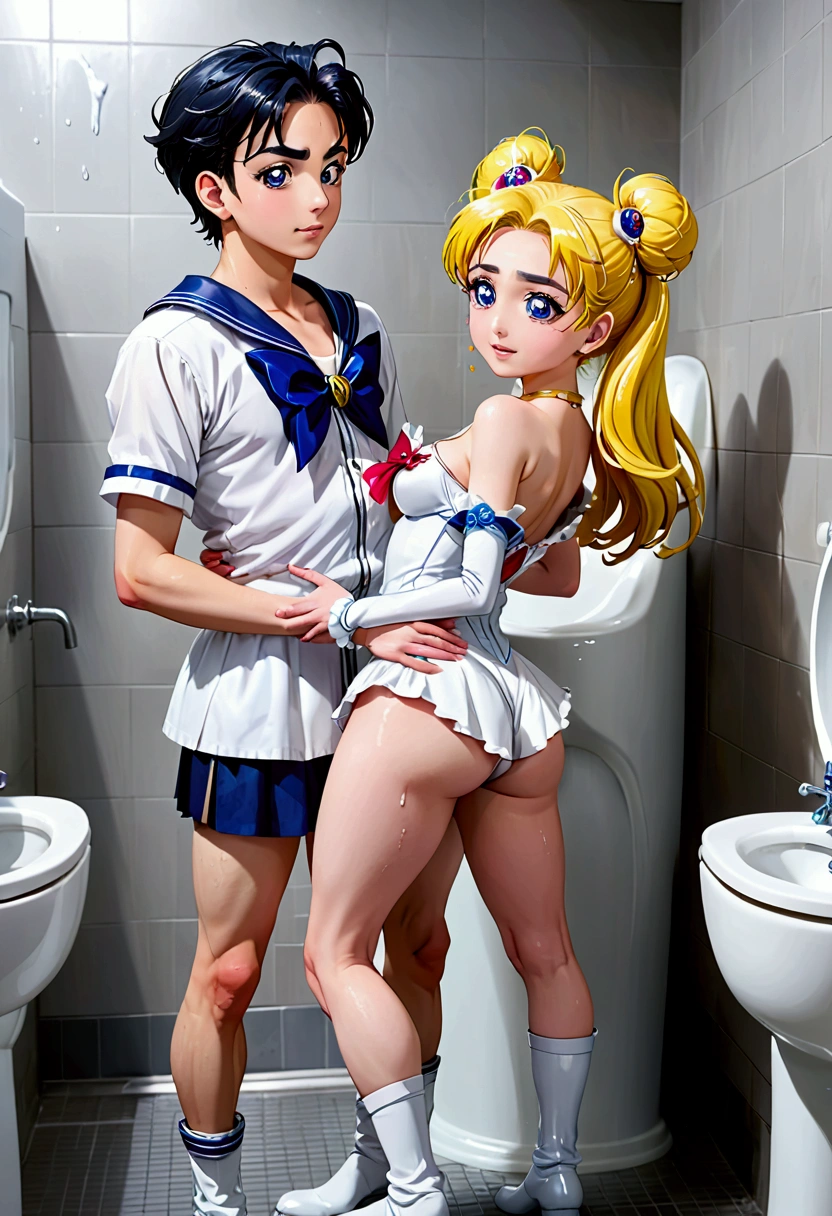 NSFW, score_9_up, score_8_up, score_7_up, [ 4 k digital art ]!!! , 1 boy, 1 Cure white, Futari wa Pretty Cure  , Japanese facial features, Couple, Dirty Men's Restroom, (((Cure white  holding onto a standing urinal))), Cure white's hairy ass, (((Standing doggystyle))), (Cure white with spread legs),boy and sailor moon are standing, The boys are grabbing Cure white’s waist., faceless boy ,  (Ultra realistic Cure white)), Seductive Cure white , sexy, naughty, cum face Cure white, melting look, wet cunt, dripping love juice, Penis penetrating the anus , (((Standing doggystyle))) , (half-squat with legs spread wide:1.5),