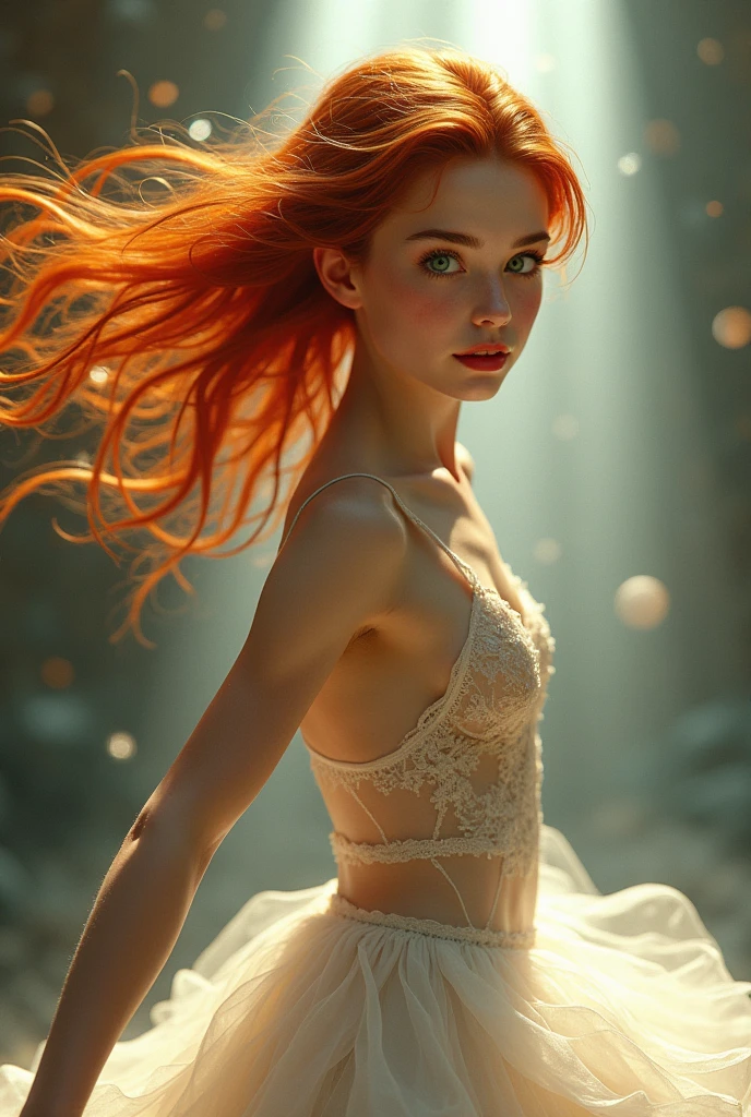 Pink haired girl dancing naked
