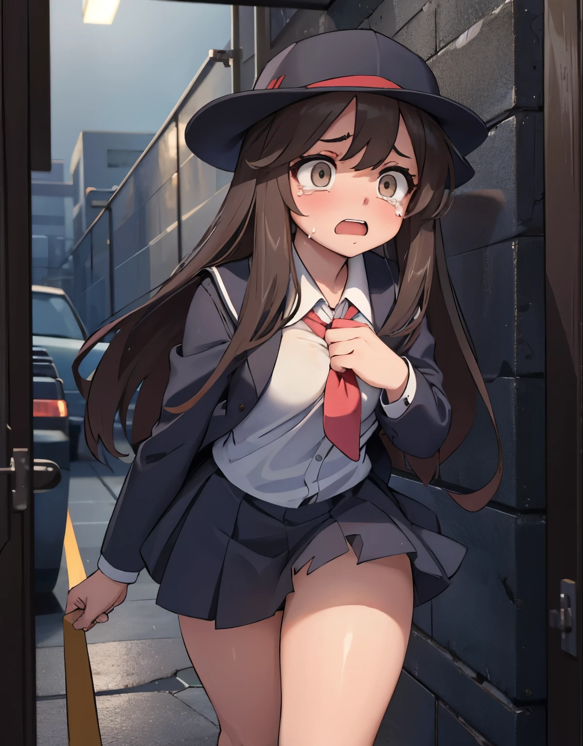 Minase Iori、Small breasts、Brown Hair、object insertion、Electric shock to the nipples、((Applying electricity to the pussy with an electric current pipe))、it hurts、torture、Blitz、Public Execution、Ahegao、a large crowd is watching