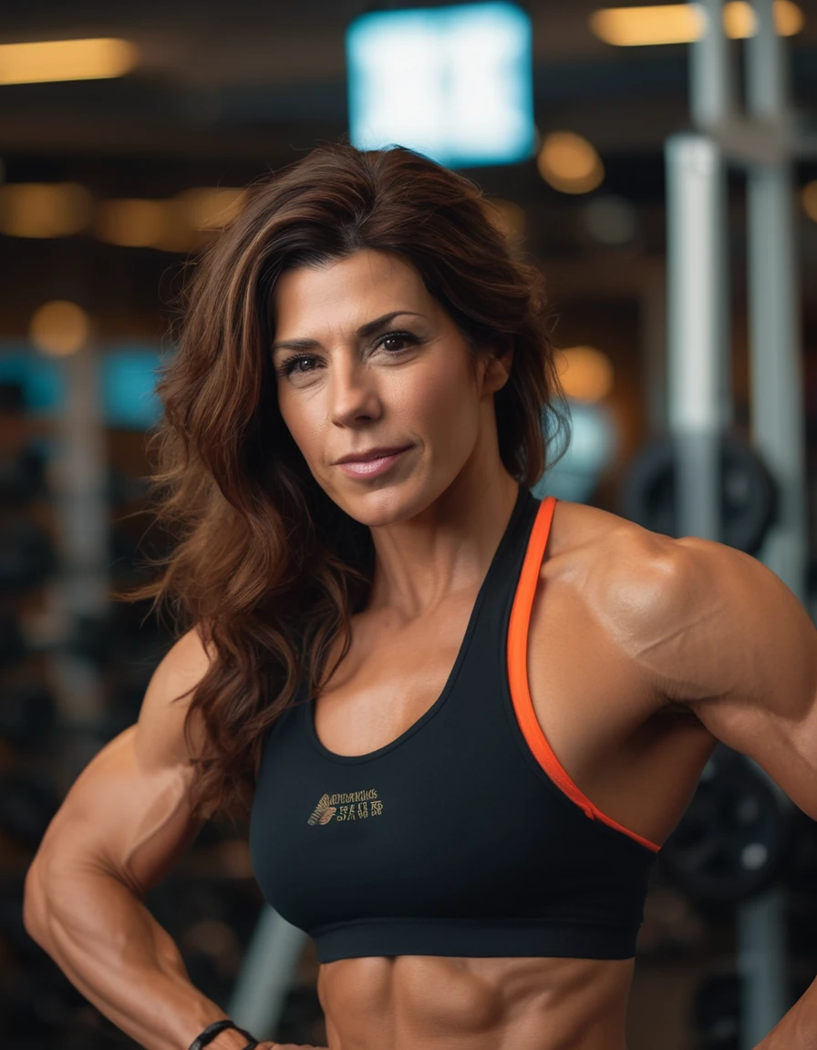 cinematic photo professional fashion close-up portrait photography of a beautiful (((ohwx bodybuilder woman))) at __place__ during __timeofday__, Nikon Z9 . 35mm photograph, film, bokeh, professional, 4k, highly detailed