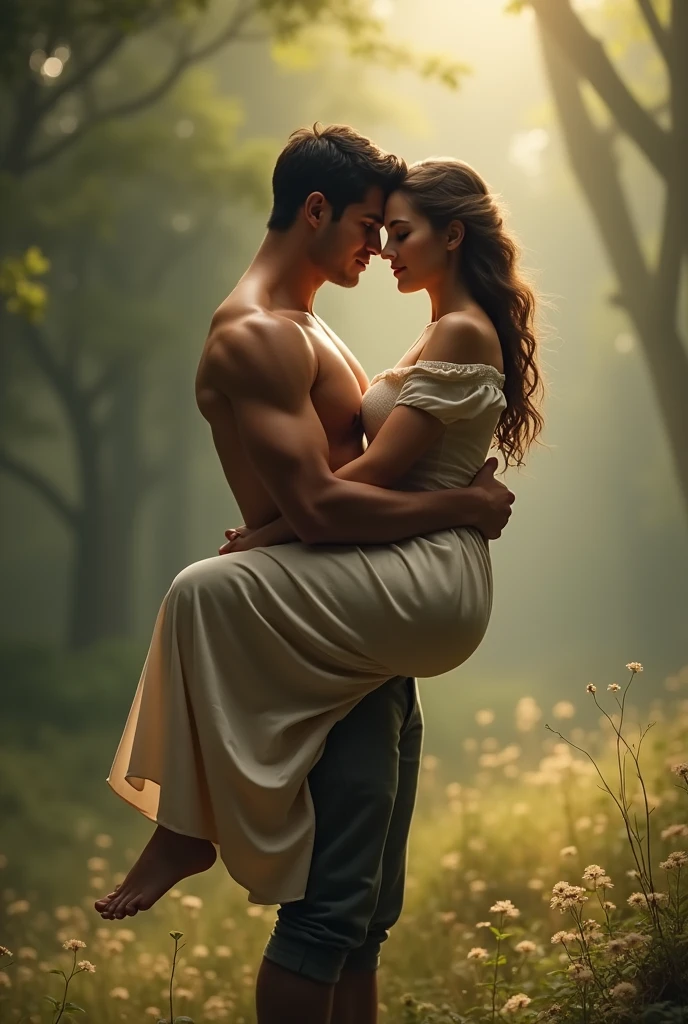 Naked Man And Woman Having Sex On The Grass