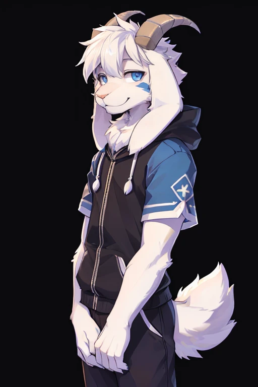 by zackary911, (coffeesoda:1.1), hioshiru, zackary911, wolf, femboy, multicolored eyes, cyan and purple, multicolored fur, gray fur, dark gray fur, purple fur, white fur, solo