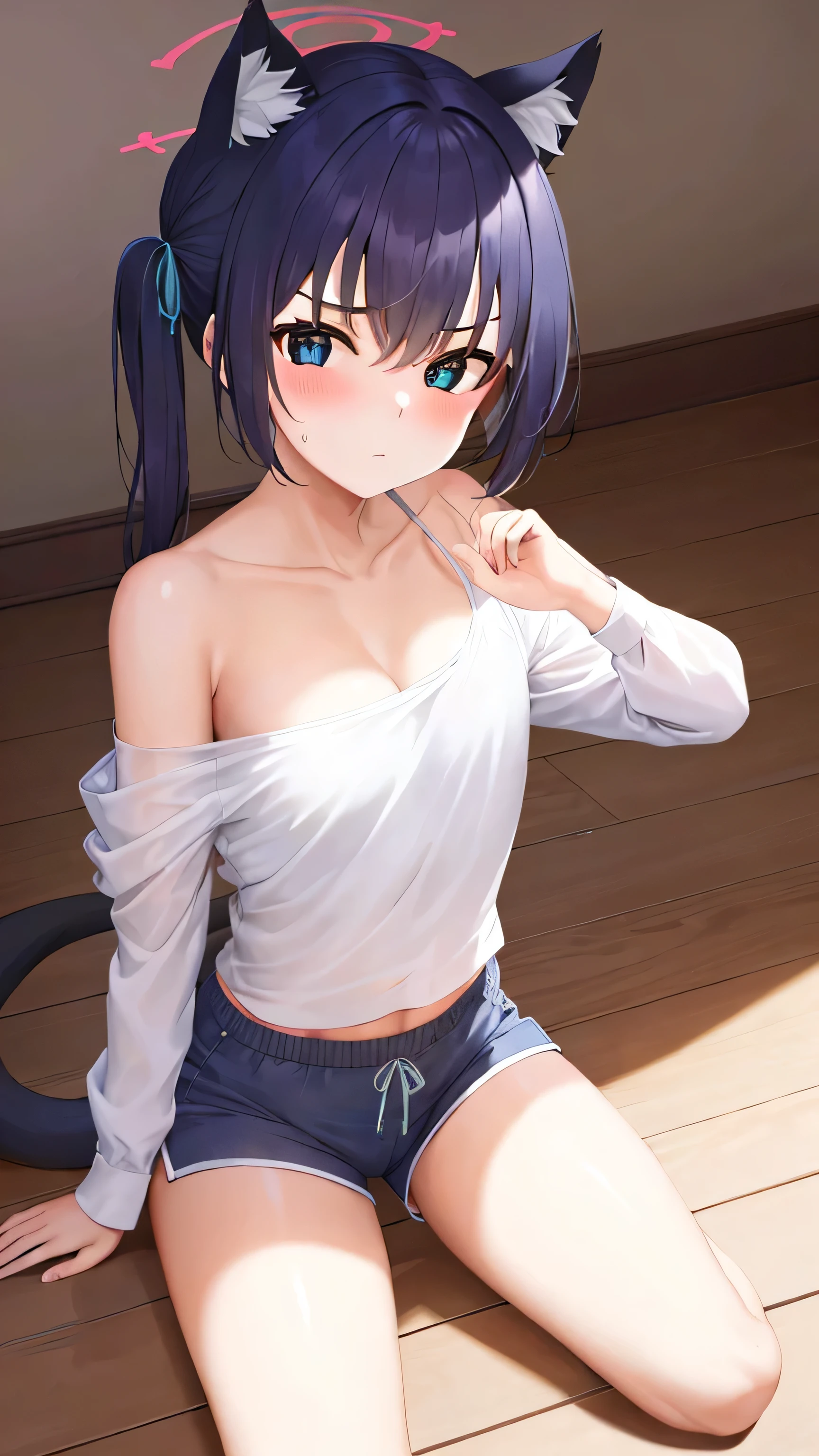 (One Japanese girl)、masterpiece, 最high quality, high quality, High precision,Highly detailed 8K wallpaper、Innocent、、(Medical Dating)、(hospital)、(off shoulder、Open-chested knit nurse uniform、、Baggy nurse uniform)、(Bathing care)、Medical practice、(Lick your body clean)、Cutedaughters、(Chest opening、Sweat running down the skin)、Mojimoji、(embarrassing smile)、My arm was grabbed、locker room、defenseless、cute squid belly、Innocence、cute face、cute、heart、thin chest、Tsurupeta、cute face、No modification、thin、Before menarche、(girl、Little daughter、delicate、fox ears、fox tail、brown hair、Braid、slimming、beautiful belly、cute)、(short girl、daughter、younger sister)、from in front of the camera、look up
