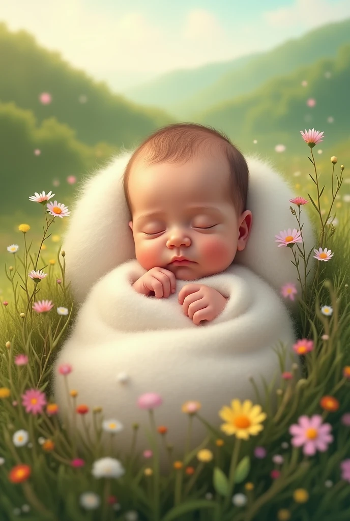 Turn this picture of my baby into a drawing, Disney style, stay as close to the original photo as possible.