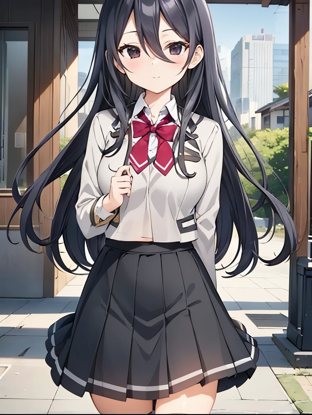 outdoors,nature,
solo, outlook, full body, smile mouth, face of happiness
AyanoKimishima,1girl,black hair,ahoge,long hair,black eyes,
school_uniform,gray jacket,red ribbon tie,
standing,school_uniform,gray jacket,red ribbon tie, black socks, illustratio, comic strip, soothing tones, Subdued Color, Soft cinematic light, adobe lightroom, photolab, HDR, intricately and hyper-detailed、(((depth of fieldasterpiece)))。(((top-quality))).)((ultra-detailliert)))。(((illustratio)))。(((takeout))).dynamic focus.((morning glow)).((the setting sun)), solo, anime, anime screencap, ray tracing, ultra resolution image, vivid color, cinematic light, lens flare, light on face, glow eyes, depth of field, happy, detailed background, cute, straight-on, dive dress, navel,