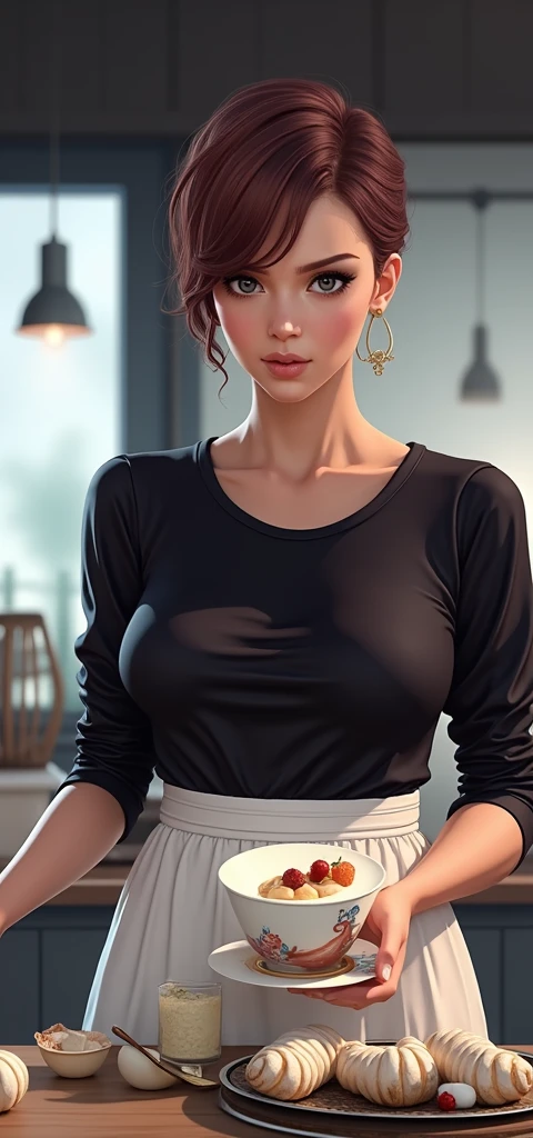 JmanWarmthMom, warm lighting, big , brown striped sweater
