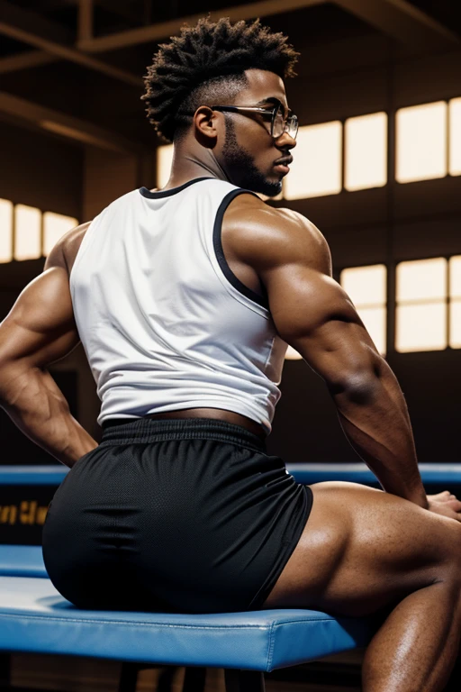 A powerful black silhouette of a bodybuilder performing a deep barbell squat,
their muscles straining as they lower the weight towards the ground.