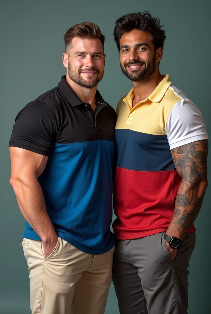 A 27 years old boy in full long in linth tank top under vest and
wide red colour stripline on tank top under vest and were black trunk underwear and wide red colour stripline on underwear with one boy friend in same clothes in home