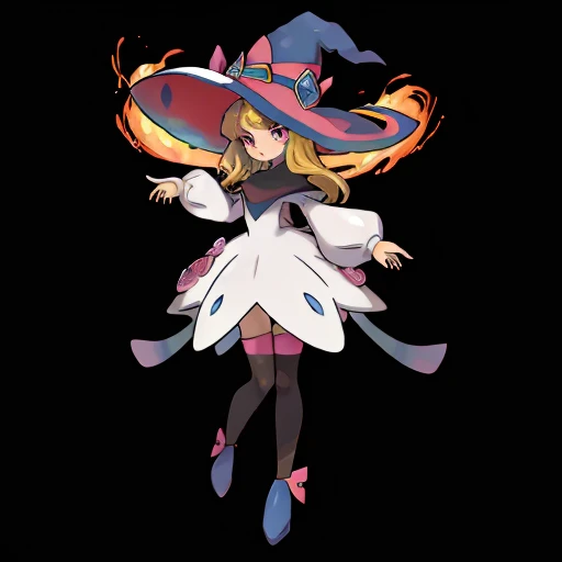 (((Best Quality))) , ((full body)), pkmn, witch, white,