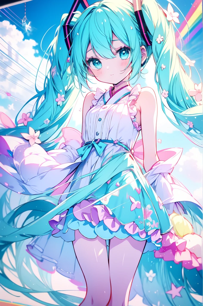 miku hatsune, sweets dream, colorful world, Cute, pastels, love, sings🎤, enjoy, top-quality, Masterpiece