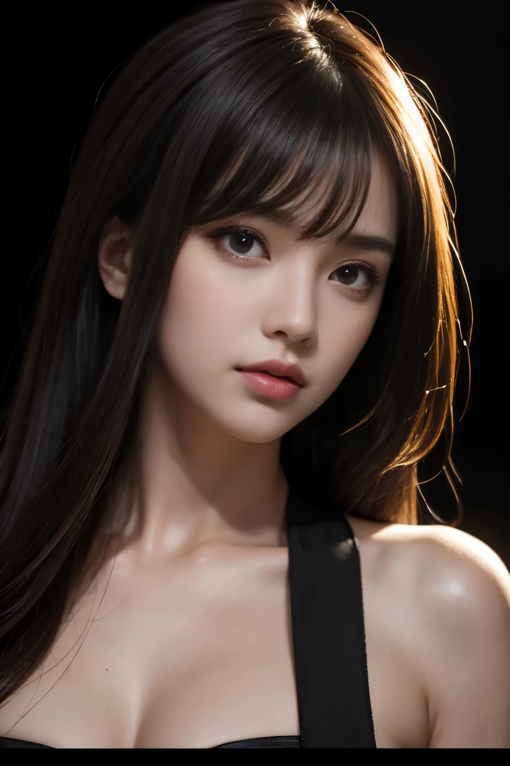 "(extremely detailed CG unity 8k wallpaper, masterpiece, best quality, ultra-detailed), (best illumination, best shadow, an extremely delicate and beautiful), high resolution, floating, (long black hair:1.3, origin: Asia), shy expression, clear skin tone, close up"
