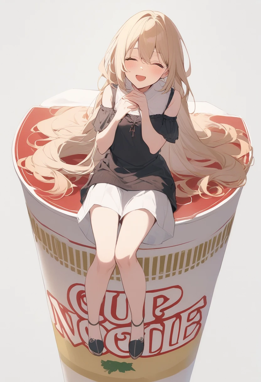 One girl, Medium chest,
Noodle stopper,Nissin Cup Noodles,Cup Ramen, Mini Girl, whole body,Simple Background, white background後ろから, Portraiture, look up, boredom,Mouth closed,
Best Quality,medium quality