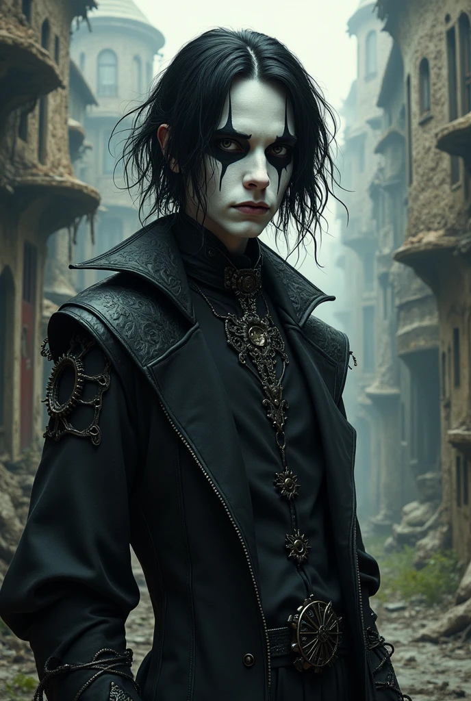 homme
Cheveux : Noirs et ondulés, souvent en une coupe négligée mais mystérieuse. Il a une allure sombre et presque sinistre.
Yeux : Gris foncé avec des éclats rouges lorsqu’il utilise ses pouvoirs. Ses yeux sont intimidants et expriment une profonde malice.
Peau : Teint pâle avec une apparence presque cadavérique, accentuée par des ombres sous ses yeux. Il a une allure fantomatique.
Taille : De taille moyenne mais avec une présence imposante, il a une silhouette maigre mais menaçante.
Vêtements : Orion porte des vêtements sombres et fluides, souvent en tissus déchirés ou en haillons qui flottent autour de lui. Ses vêtements sont imprégnés de symboles occultes et de motifs d’ombre.
