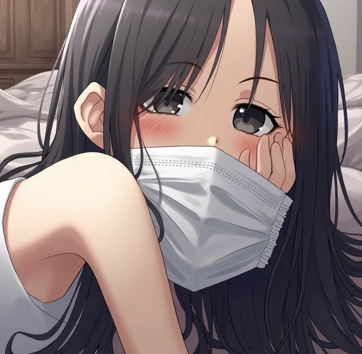 check_9,check_8_up,check_7_up,Best quality,masterpiece,4k,uncensored,lighting prefect,rating_obvious,very aesthetic,anime BREAK 1 bunny girl,Brown hair,Amiya,Amiya \(polar nights\),black tights,Sitting on the bed,bedroom,Sunlight from the window,front to viewer,I look at the viewer,Shy,covering face,medium breast,legs focus,blush all over the face,foot fetishism,Open your eyes,sleepwear dress,crossed legs,