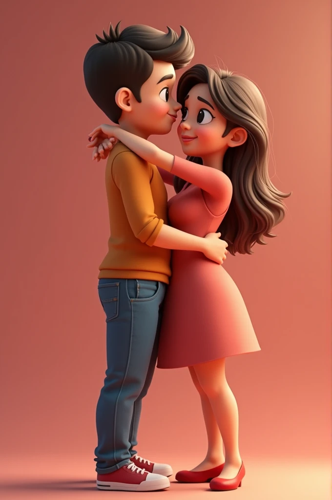 Couple))High resolution, Anatomically correct, 最high quality, detail, 高いdetail, High-resolution model, Very detailed, high quality, High resolution, Anatomically correct, smile, 仲の良いCouple、Hug while laughing、happiness、Men and women、Bauhaus style,