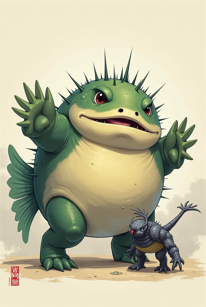 Chubby cactus creature with legs