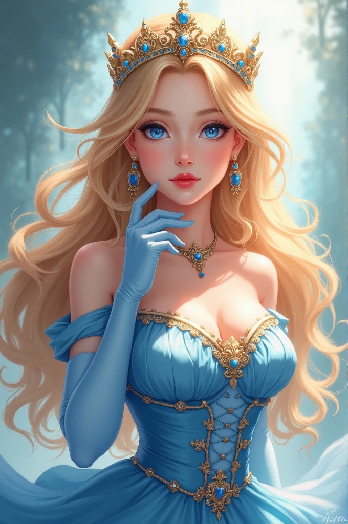 portrait Christina Aguilera, wearing sexy Cinderella outfit, against the background of the Disney castle, 6 0 3 0 s, wavy hair, intricate, elegant, highly detailed, digital painting, artstation, concept art, smooth, sharp focus, illustration, art by thomas kindkade, charlie bowater, artgerm, greg rutkowski, alphonse mucha and alexandra fomina, 36k, glittering, shining