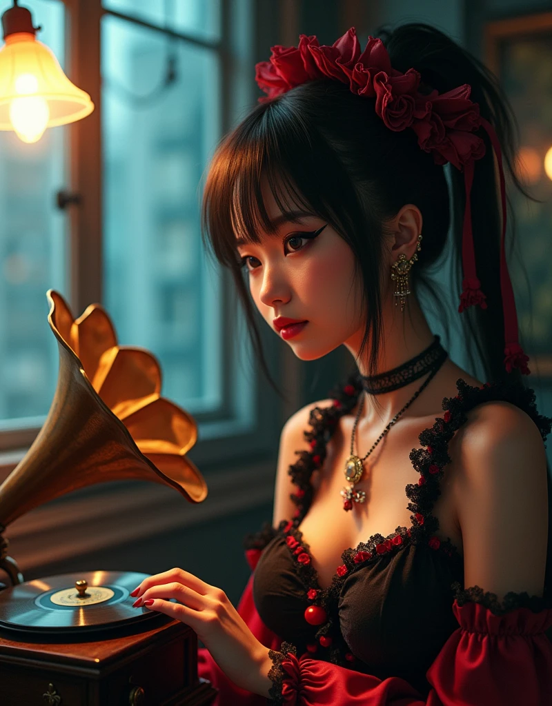 Irish pub open、8pm、One customer、One piano player、One singer、One bartender、chiaroscuro lighting, dramatic lighting, warm color palette, high quality, 8k, photorealistic, masterpiece, cinematic, dramatic