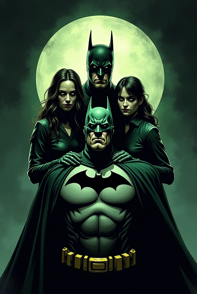 Batman standing in front of his enemy, dark, night, photography, trending on artstation, sharp focus, studio photo, intricate details, highly detailed, by greg rutkowski <lora:Batman:0.6>