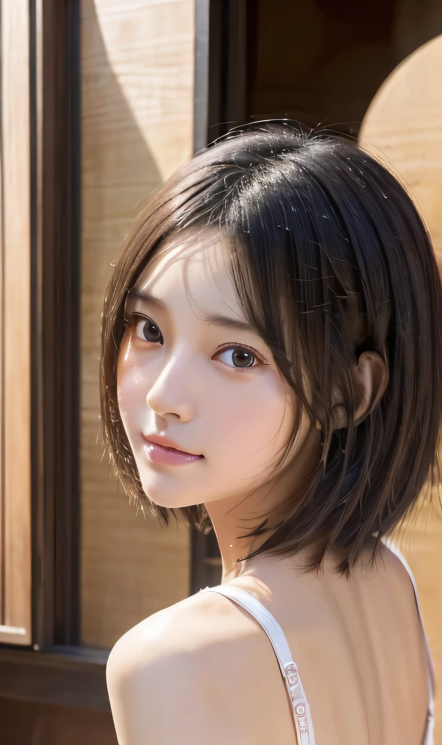 Dressed, (photograph realistic:1.4), (Ultra photo realsisim:1.4), (Realistic:1.3),
(Smoother lighting:1.05), (increase cinematic lighting quality:0.9), 32K,
1girl with glasses,Round glasses,20岁女孩, Short messy hair, Realistic lighting, back lit lighting, light in face, Ray traching, (brightlight:1.2), (enchanced quality:1.4),
(best quality real texture skin:1.4), finely quality eyes, finerly detailed face, finely quality eyes,
(Tiredness and sleepiness,satisfy:0.0), facial closeups, tee shirt,
(Increased Body Line Mood:1.1), (Increased Skin Texture Beauty:1.1)